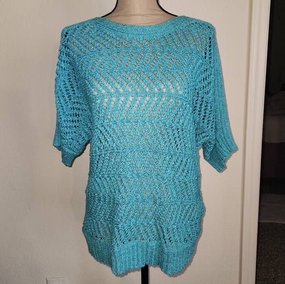Chico's Sweaters - Chico Brand Turquoise Knit Sweater for Women SIZE 2